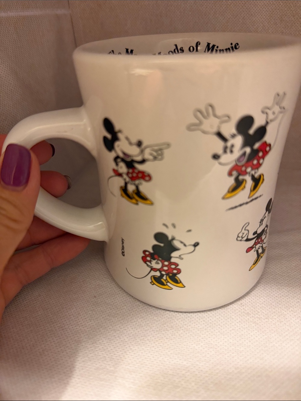 Disney Minnie Mouse Ceramic Mug in White with Red and Yellow Accents - Picture 2 of 8